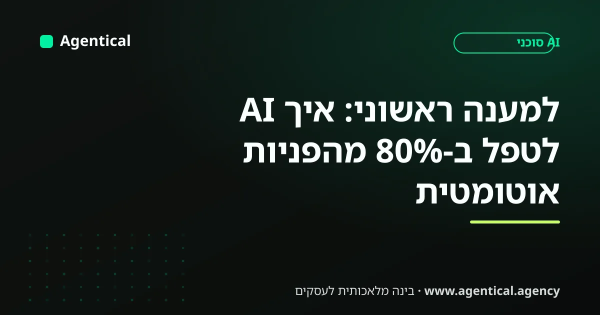 AI למענה ראשוני - טיפול אוטומטי ב-80% מהפניות בעסק